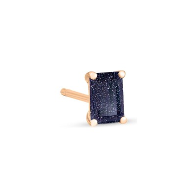 Mono boucle d'oreille Ginette NY Midnight en or rose et blue sand stone