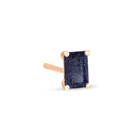 Mono boucle d'oreille Ginette NY Midnight en or rose et blue sand stone