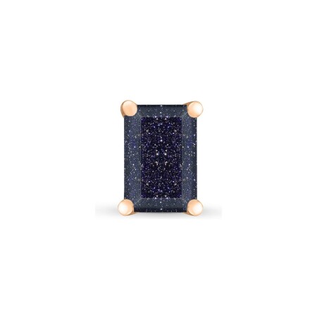 Mono boucle d'oreille Ginette NY Midnight en or rose et blue sand stone