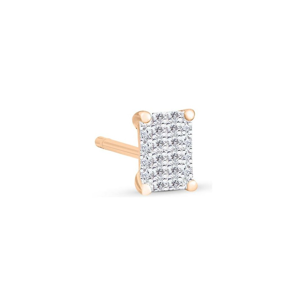 Mono boucle d'oreille Ginette NY Midnight en or rose et diamants