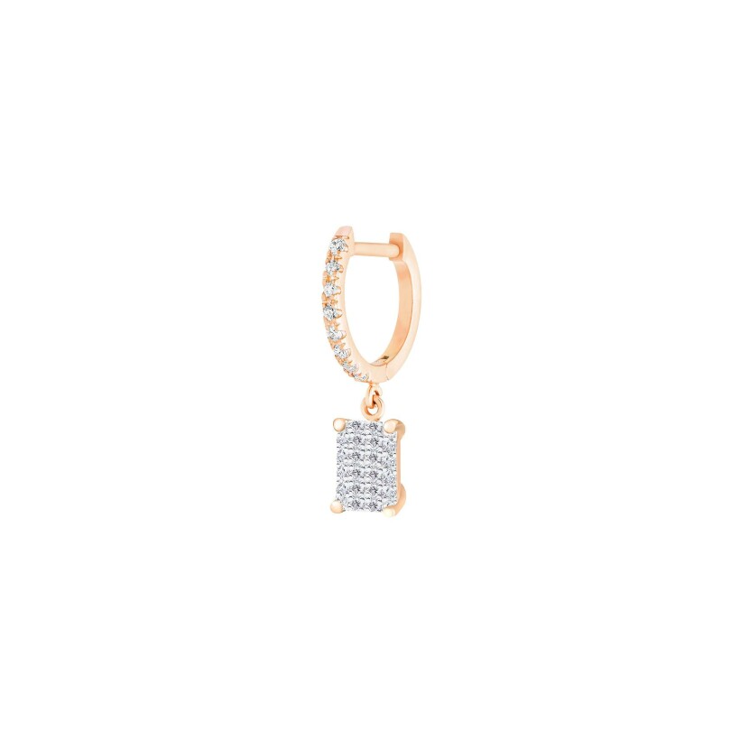 Mono boucle d'oreille Ginette NY Midnight en or rose et diamants