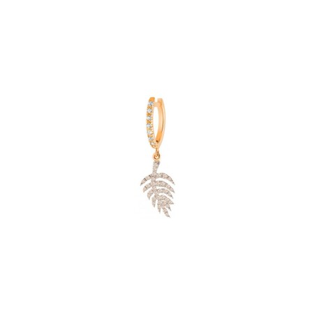 Mono boucle d'oreille GINETTE NY PALMS en or rose et diamants