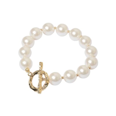 Bracelet Zag Louka en acier doré