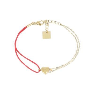 Bracelet cordon Zag Becca en acier doré et oxyde de zirconium