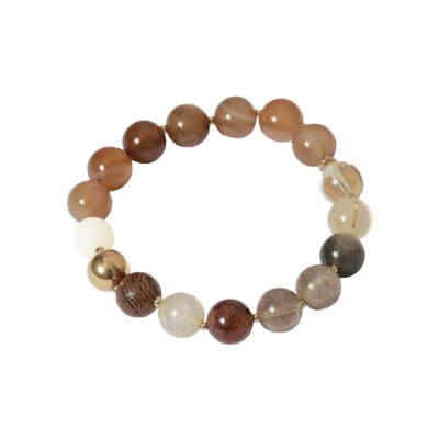 Bracelet Zag Hunter en acier doré et agate