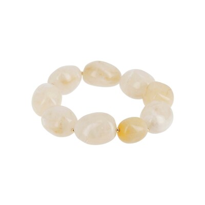 Bracelet Zag Tatiana en acier doré et résine, Blanc