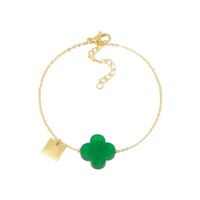 Bracelet Zag Vega en acier doré, Vert