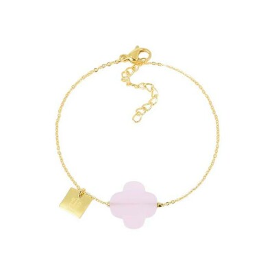 Bracelet Zag Vega en acier doré, Rose