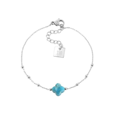 Bracelet Zag Velasquez en acier et apatite