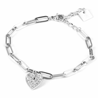 Bracelet ZAG en acier et oxydes de zirconium