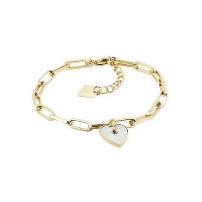 Bracelet Zag U2 Nacre en acier doré et nacre