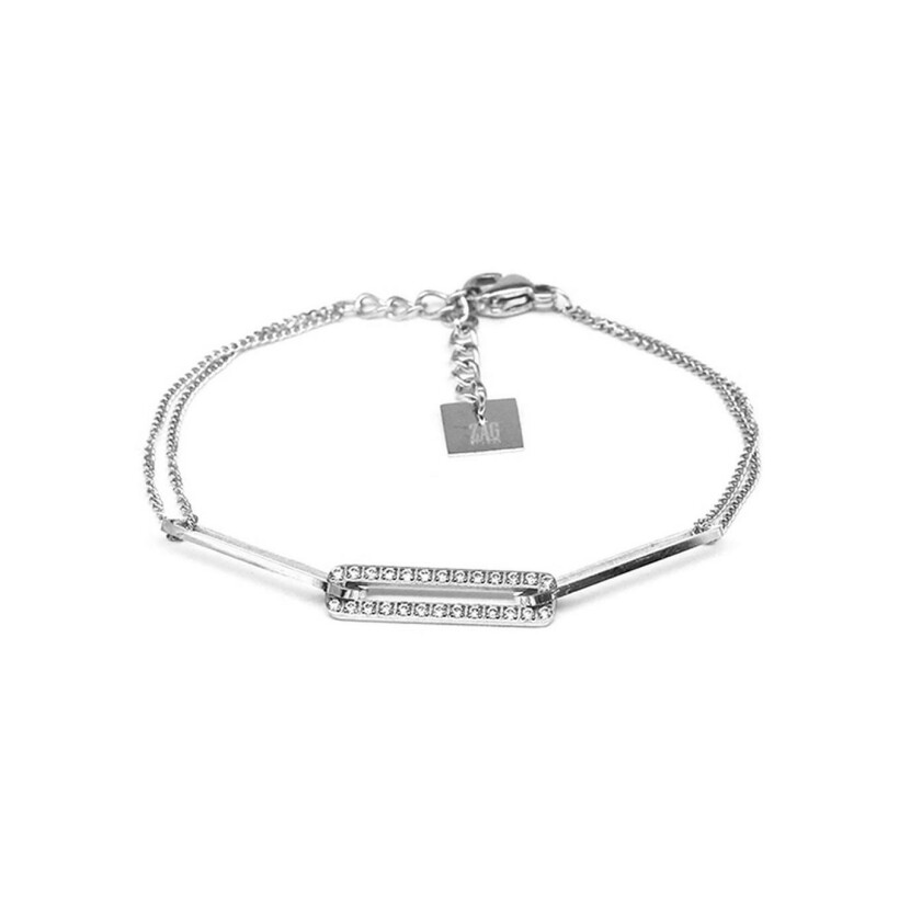 Bracelet ZAG en acier et oxydes de zirconium