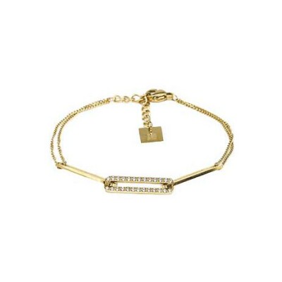 Bracelet Zag Turing en acier doré et oxyde de zirconium