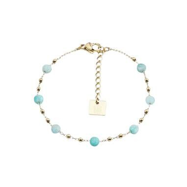 Bracelet ZAG Zoé en acier doré et amazonite