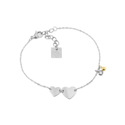 Bracelet Zag Sienna en acier et oxyde de zirconium
