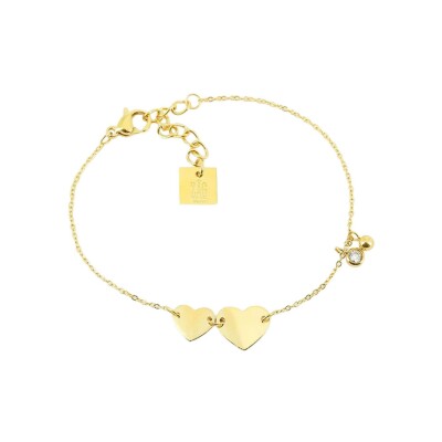 Bracelet Zag Sienna en acier doré et oxyde de zirconium