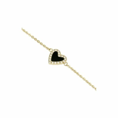Bracelet Zag en acier doré et nacre