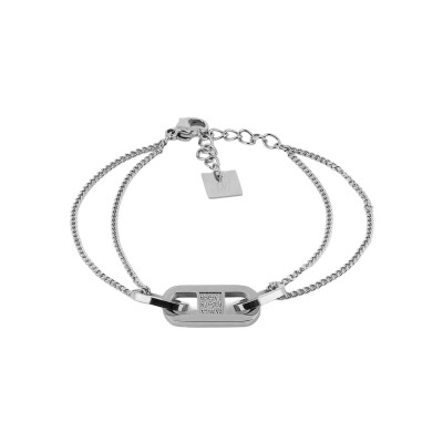 Bracelet Zag Daisy en acier et oxyde de zirconium