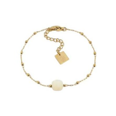 Bracelet Zag Pablo en acier doré et nacre