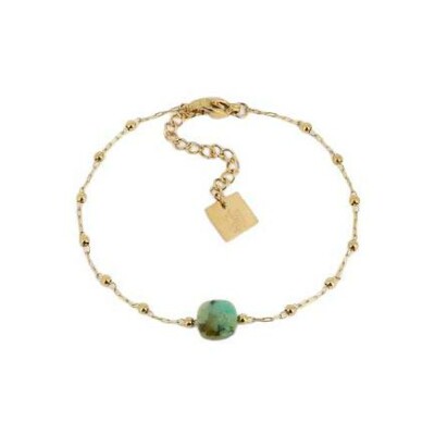 Bracelet Zag Pablo en acier doré et turquoise africaine