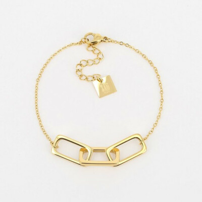 Bracelet ZAG en acier doré