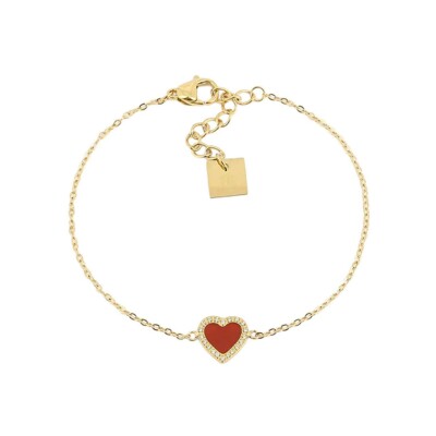 Bracelet Zag Alice en acier doré et oxyde de zirconium