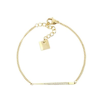 Bracelet Zag Manoa en acier doré et oxyde de zirconium