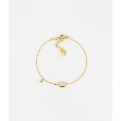 Bracelet Zag en acier doré et nacre