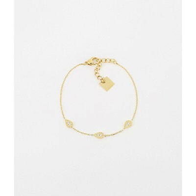 Bracelet Zag en acier doré et oxyde de zirconium