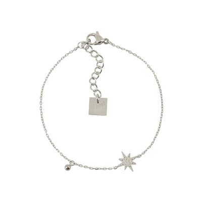 Bracelet Zag Newton en acier et oxyde de zirconium, Blanc