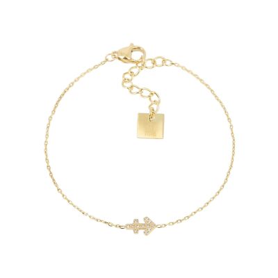 Bracelet Zag Sagittarius en acier doré et oxyde de zirconium
