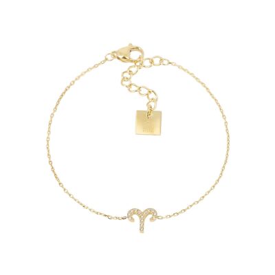 Bracelet Zag Aries en acier doré et oxyde de zirconium