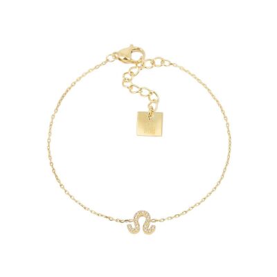 Bracelet Zag Leo en acier doré et oxyde de zirconium