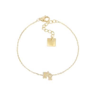 Bracelet Zag Virgo en acier doré et oxyde de zirconium