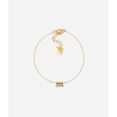 Bracelet Zag en acier doré et oxyde de zirconium