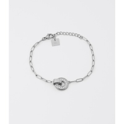 Bracelet Zag en acier et oxyde de zirconium