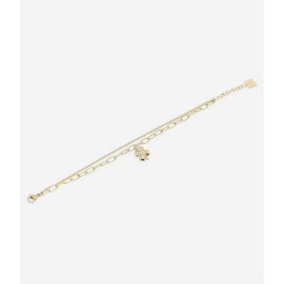 Bracelet Zag en acier doré et oxyde de zirconium