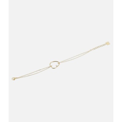 Bracelet Zag en acier doré et oxyde de zirconium