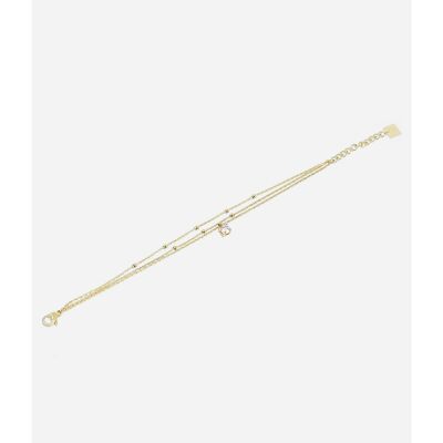 Bracelet Zag en acier doré et oxyde de zirconium