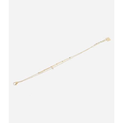 Bracelet Zag en acier doré et oxyde de zirconium