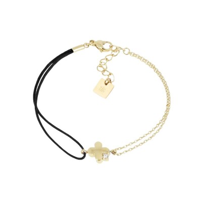 Bracelet ZAG en acier doré et oxydes de zirconium