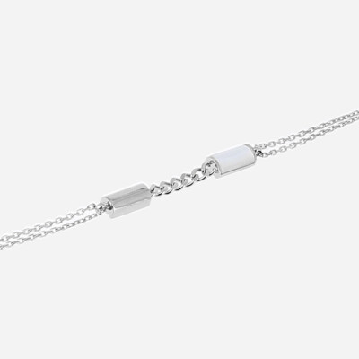 Bracelet ZAG en acier et nacre blanche