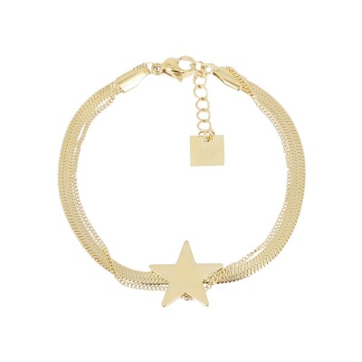 Bracelet Zag Ueda en acier doré