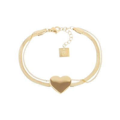 Bracelet Zag Juza en acier doré