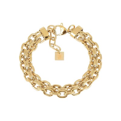 Bracelet Zag Thésée en acier doré
