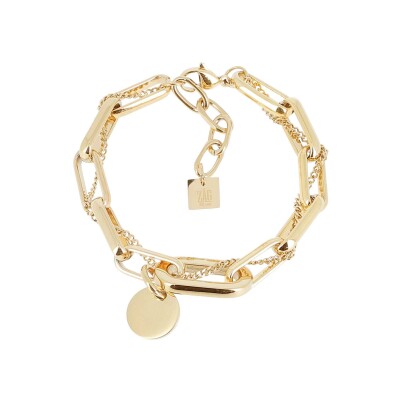 Bracelet Zag Hydor en acier doré