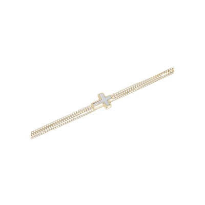 Bracelet Zag Olyde en acier doré et nacre