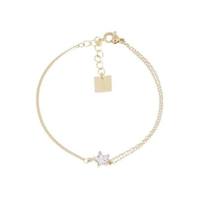 Bracelet Zag Alaris en acier doré et oxyde de zirconium