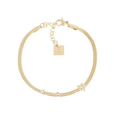 Bracelet Zag Hemera en acier doré et oxyde de zirconium