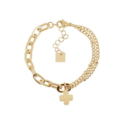 Bracelet Zag Jika en acier doré